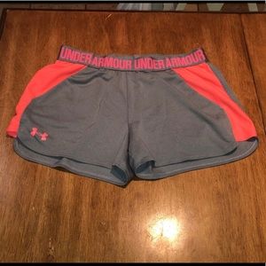 Pink and Grey Under Armour Shorts